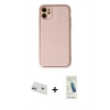 MARSİLYAN™- iPhone 12 Kılıf Yadigar Klasik - Şeffaf Pasifik Cam Ekran Koruyucu + Rainbow Kamera Lens Koruma Cam - MR