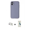 MARSİLYAN™- iPhone 12 Kılıf Yadigar Klasik - Şeffaf Pasifik Cam Ekran Koruyucu + Rainbow Kamera Lens Koruma Cam - MR