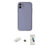 MARSİLYAN™- iPhone 12 Kılıf Yadigar Klasik - Şeffaf Pasifik Cam Ekran Koruyucu + Renkli Kamera Lens Koruma Cam - SI