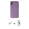 MARSİLYAN™- iPhone 12 Kılıf Yadigar Klasik - Şeffaf Pasifik Cam Ekran Koruyucu + Renkli Kamera Lens Koruma Cam - SI