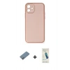 MARSİLYAN™- iPhone 12 Kılıf Yadigar Klasik - Şeffaf Pasifik Cam Ekran Koruyucu + Sierra Blue Shine Kamera Lens Koruma Cam