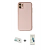 MARSİLYAN™- iPhone 12 Kılıf Yadigar Klasik - Şeffaf Pasifik Cam Ekran Koruyucu + Rainbow Kamera Lens Koruma Cam - YL