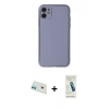 MARSİLYAN™- iPhone 12 Kılıf Yadigar Klasik - Şeffaf Pasifik Cam Ekran Koruyucu + Rainbow Kamera Lens Koruma Cam - YL