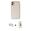 MARSİLYAN™- iPhone 12 Kılıf Yadigar Klasik - Şeffaf Pasifik Cam Ekran Koruyucu + Rainbow Kamera Lens Koruma Cam - YL