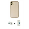 MARSİLYAN™- iPhone 12 Kılıf Yadigar Klasik - Şeffaf Pasifik Cam Ekran Koruyucu + Rainbow Kamera Lens Koruma Cam - YL