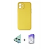MARSİLYAN™- iPhone 12 Kılıf Yadigar Klasik - Siyah Bilvis 5in1 3D Magic Cam Ekran Koruyucu + Raze Metal Kamera Lens - MI
