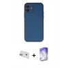 MARSİLYAN™- iPhone 12 Kılıf Yadigar Klasik - Siyah Bilvis 5in1 3D Magic Cam Ekran Koruyucu + Rainbow Kamera Lens Koruma Cam - MR