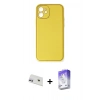 MARSİLYAN™- iPhone 12 Kılıf Yadigar Klasik - Siyah Bilvis 5in1 3D Magic Cam Ekran Koruyucu + Rainbow Kamera Lens Koruma Cam - MR