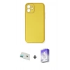 MARSİLYAN™- iPhone 12 Kılıf Yadigar Klasik - Siyah Bilvis 5in1 3D Magic Cam Ekran Koruyucu + Rainbow Kamera Lens Koruma Cam - YL
