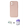 MARSİLYAN™- iPhone 12 Kılıf Yadigar Klasik - Siyah Bilvis 5in1 3D Magic Cam Ekran Koruyucu + Rainbow Kamera Lens Koruma Cam - YL