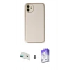 MARSİLYAN™- iPhone 12 Kılıf Yadigar Klasik - Siyah Bilvis 5in1 3D Magic Cam Ekran Koruyucu + Rainbow Kamera Lens Koruma Cam - YL
