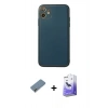 MARSİLYAN™- iPhone 12 Kılıf Yadigar Klasik - Siyah Bilvis 5in1 5D Magic Hayalet Cam Ekran Koruyucu + Metal Kamera Lens Koruma Cam - AKYL