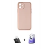 MARSİLYAN™- iPhone 12 Kılıf Yadigar Klasik - Siyah Bilvis 5in1 5D Magic Hayalet Cam Ekran Koruyucu + Kamera Lens Koruma Cam - SF