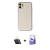MARSİLYAN™- iPhone 12 Kılıf Yadigar Klasik - Siyah Bilvis 5in1 5D Magic Hayalet Cam Ekran Koruyucu + Kamera Lens Koruma Cam - SF