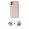 MARSİLYAN™- iPhone 12 Kılıf Yadigar Klasik - Siyah Bilvis 5in1 5D Magic Hayalet Cam Ekran Koruyucu + Raze Metal Kamera Lens - MI