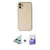 MARSİLYAN™- iPhone 12 Kılıf Yadigar Klasik - Siyah Bilvis 5in1 5D Magic Hayalet Cam Ekran Koruyucu + Raze Metal Kamera Lens - MI