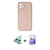 MARSİLYAN™- iPhone 12 Kılıf Yadigar Klasik - Siyah Bilvis 5in1 5D Magic Hayalet Cam Ekran Koruyucu + Raze Metal Kamera Lens - MI