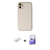 MARSİLYAN™- iPhone 12 Kılıf Yadigar Klasik - Siyah Bilvis 5in1 5D Magic Hayalet Cam Ekran Koruyucu + Renkli Kamera Lens Koruma Cam - PE