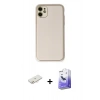 MARSİLYAN™- iPhone 12 Kılıf Yadigar Klasik - Siyah Bilvis 5in1 5D Magic Hayalet Cam Ekran Koruyucu + Renkli Kamera Lens Koruma Cam - YL