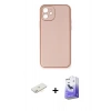 MARSİLYAN™- iPhone 12 Kılıf Yadigar Klasik - Siyah Bilvis 5in1 5D Magic Hayalet Cam Ekran Koruyucu + Renkli Kamera Lens Koruma Cam - SI