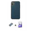 MARSİLYAN™- iPhone 12 Kılıf Yadigar Klasik - Siyah Bilvis 5in1 5D Magic Hayalet Cam Ekran Koruyucu + Shine Kamera Lens Koruma Cam - GS