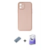 MARSİLYAN™- iPhone 12 Kılıf Yadigar Klasik - Siyah Bilvis 5in1 5D Magic Hayalet Cam Ekran Koruyucu + Shine Kamera Lens Koruma Cam - MI