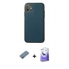 MARSİLYAN™- iPhone 12 Kılıf Yadigar Klasik - Siyah Bilvis 5in1 5D Magic Hayalet Cam Ekran Koruyucu + Shine Kamera Lens Koruma Cam - MI