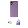 MARSİLYAN™- iPhone 12 Kılıf Yadigar Klasik - Siyah Bilvis 5in1 5D Magic Hayalet Cam Ekran Koruyucu + Rainbow Kamera Lens Koruma Cam - YL