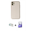 MARSİLYAN™- iPhone 12 Kılıf Yadigar Klasik - Siyah Bilvis 5in1 5D Magic Hayalet Cam Ekran Koruyucu + Rainbow Kamera Lens Koruma Cam - YL