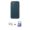 MARSİLYAN™- iPhone 12 Kılıf Yadigar Klasik - Siyah Bilvis 5in1 5D Magic Hayalet Cam Ekran Koruyucu + Rainbow Kamera Lens Koruma Cam - YL