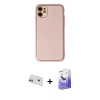 MARSİLYAN™- iPhone 12 Kılıf Yadigar Klasik - Siyah Bilvis 5in1 5D Magic Hayalet Cam Ekran Koruyucu + Rainbow Kamera Lens Koruma Cam - YL