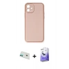 MARSİLYAN™- iPhone 12 Kılıf Yadigar Klasik - Siyah Bilvis 5in1 5D Magic Hayalet Cam Ekran Koruyucu + Rainbow Kamera Lens Koruma Cam - YL