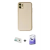 MARSİLYAN™- iPhone 12 Kılıf Yadigar Klasik - Siyah Bilvis 5in1 5D Magic Hayalet Cam Ekran Koruyucu + Rainbow Kamera Lens Koruma Cam - YL
