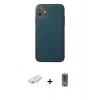 MARSİLYAN™- iPhone 12 Kılıf Yadigar Klasik - Siyah Joko Magic 5D Hayalet Cam + Renkli Kamera Lens Koruma Cam - PE