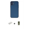 MARSİLYAN™- iPhone 12 Kılıf Yadigar Klasik - Siyah Joko Magic 5D Hayalet Cam + Renkli Kamera Lens Koruma Cam - PE