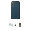 MARSİLYAN™- iPhone 12 Kılıf Yadigar Klasik - Siyah Joko Magic 5D Hayalet Cam + Yeşil Rainbow Kamera Lens Koruma Cam
