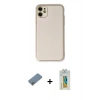 MARSİLYAN™- iPhone 12 Kılıf Yadigar Klasik - Siyah Polymer Nano Ekran Koruyucu + Metal Kamera Lens Koruma Cam - GD