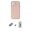 MARSİLYAN™- iPhone 12 Kılıf Yadigar Klasik - Siyah Polymer Nano Ekran Koruyucu + Metal Kamera Lens Koruma Cam - GD