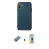 MARSİLYAN™- iPhone 12 Kılıf Yadigar Klasik - Siyah Polymer Nano Ekran Koruyucu + Metal Kamera Lens Koruma Cam - GD