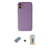 MARSİLYAN™- iPhone 12 Kılıf Yadigar Klasik - Siyah Polymer Nano Ekran Koruyucu + Shine Kamera Lens Koruma Cam - GS