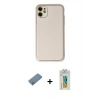 MARSİLYAN™- iPhone 12 Kılıf Yadigar Klasik - Siyah Polymer Nano Ekran Koruyucu + Shine Kamera Lens Koruma Cam - GS