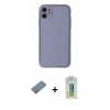 MARSİLYAN™- iPhone 12 Kılıf Yadigar Klasik - Siyah Polymer Nano Ekran Koruyucu + Shine Kamera Lens Koruma Cam - GS