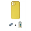 MARSİLYAN™- iPhone 12 Kılıf Yadigar Klasik - Siyah Polymer Nano Ekran Koruyucu + Shine Kamera Lens Koruma Cam - GS