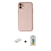 MARSİLYAN™- iPhone 12 Kılıf Yadigar Klasik - Siyah Polymer Nano Ekran Koruyucu + Renkli Kamera Lens Koruma Cam - TU