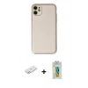 MARSİLYAN™- iPhone 12 Kılıf Yadigar Klasik - Siyah Polymer Nano Ekran Koruyucu + Renkli Kamera Lens Koruma Cam - TU
