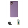 MARSİLYAN™- iPhone 12 Kılıf Yadigar Klasik - Siyah Polymer Nano Ekran Koruyucu + Kamera Lens Koruma Cam - SF