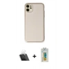 MARSİLYAN™- iPhone 12 Kılıf Yadigar Klasik - Siyah Polymer Nano Ekran Koruyucu + Kamera Lens Koruma Cam - SF