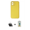 MARSİLYAN™- iPhone 12 Kılıf Yadigar Klasik - Siyah Polymer Nano Ekran Koruyucu + Kamera Lens Koruma Cam - SF
