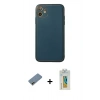 MARSİLYAN™- iPhone 12 Kılıf Yadigar Klasik - Siyah Polymer Nano Ekran Koruyucu + Shine Kamera Lens Koruma Cam - GD