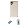 MARSİLYAN™- iPhone 12 Kılıf Yadigar Klasik - Siyah Polymer Nano Ekran Koruyucu + Shine Kamera Lens Koruma Cam - GD